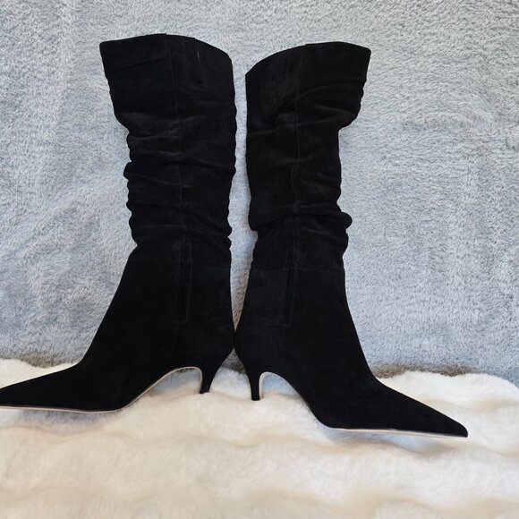 Jessica Simpson Naevy Black Suede Tall Slouchy Heeled Boot Women's Sizes NEW - Picture 5 of 8